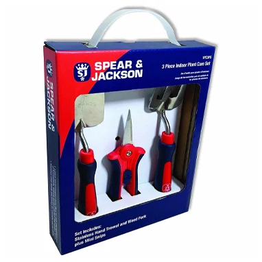 Spear & Jackson IPC3PS Indoor Plant Care 3 Piece Tools Set Garden, Red and Blue, 40.0 mm*230.0 mm*18