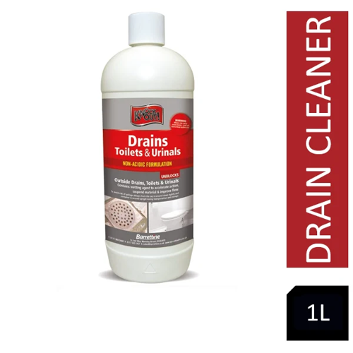Knock Out Drains, Toilets & Urinals, Non Acidic Unblocker 1L