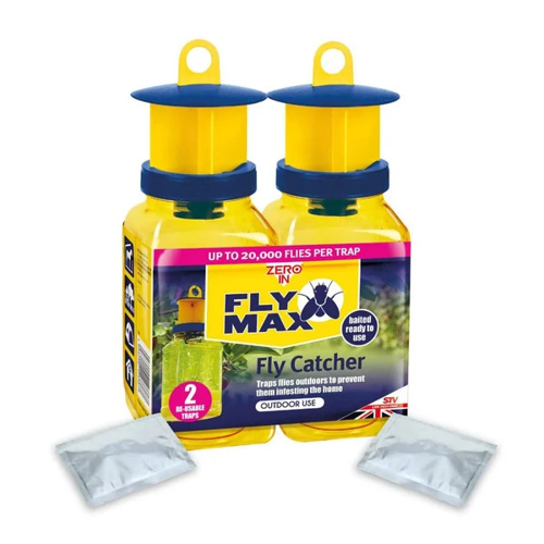 Zero-In STV Fly Catcher Traps Twin Pack with Bait Zero 2 Weeks Protection