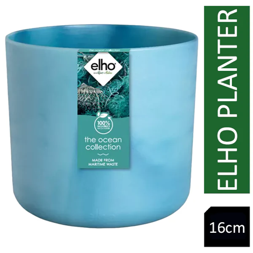 Elho Atlantic Blue Round Planter 16cm - PACK (8)