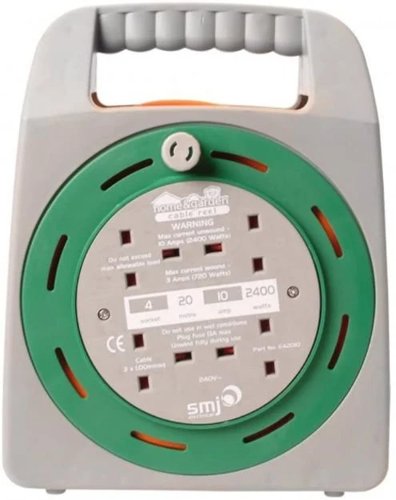 4 Socket Extension Cable Reel 20m