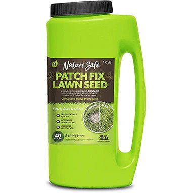 Nature Safe Patch Fix Lawn Seed 1kg 100% Plant-Based Organic Fertiliser - PACK (16)
