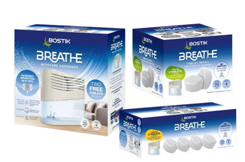 Bostik Breathe dehumidifier to eliminate moisture, Plus Refills Caravan, Home, Office.