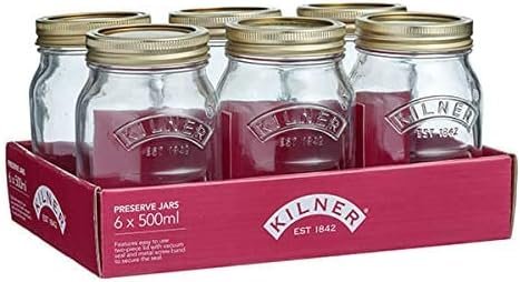 Kilner Round Glass Screw Top Lid Preservation Storage Jar 0.5 Litre (0025.400)