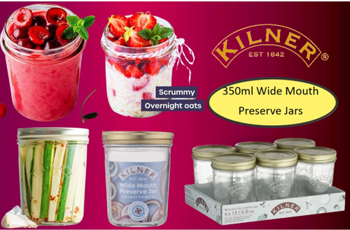 Kilner Wide Mouth Screw Top Lid Preserving Glass Jar 0.35 Litre Transparent (0025.898)