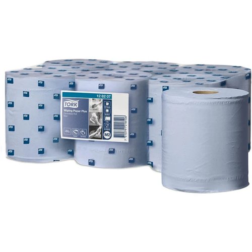Tork Centrefeed 2-Ply Wiping Paper Plus Blue 6's (128207)