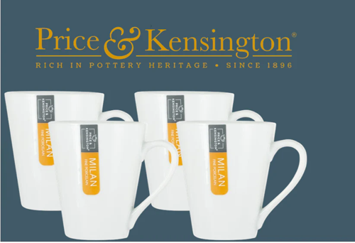 Price & Kensington Simplicity Premium Porcelain White Conical Mug 10oz / 285ml