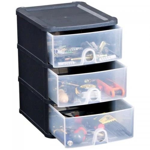 Fixtures Black Stackable 3 Drawer Tower