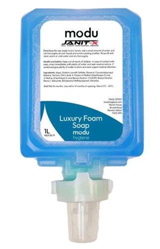 Janit-X MODU 1L Luxury Foam Soap & Hand Conditioner Cartridges for Soap Dispensers - Blue