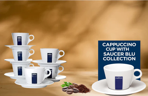 (COMBO) Lavazza Branded Cappuccino Cup & Saucer Set