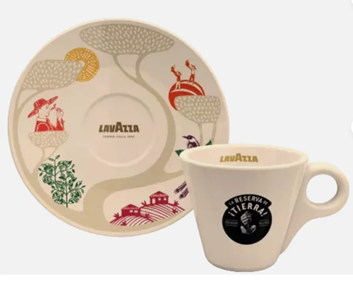 (COMBO) New Lavazza Tierra Espresso Coffee Cup & Saucer 4oz