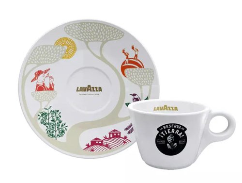 (COMBO) Lavazza Tierra Cappuccino Coffee Cup & Saucer 6oz/170ml