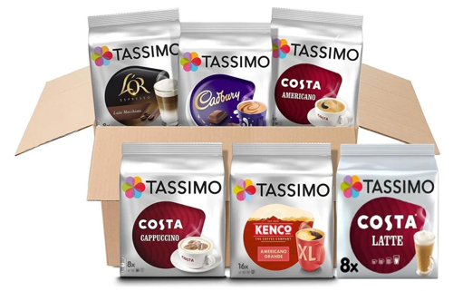 (COMBO) Tassimo 6 of The Best Variety Pack (Pack of 6, Total 64 Drinks)