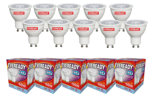 Eveready 4.7w GU10 6500k LED Bulb - Daylight 10, 000 Hour Bulbs.