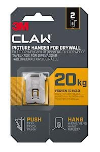 3M Claw Plasterboard Picture Hanging Wall Hooks 2 Pack Upto 20kg.