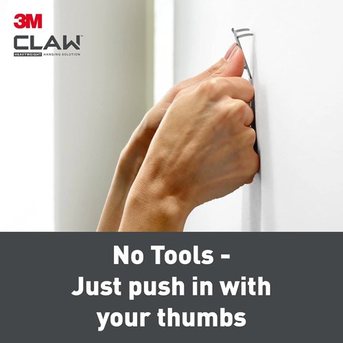 3M Claw Plasterboard Picture Hanging Wall Hooks 2 Pack Upto 20kg.