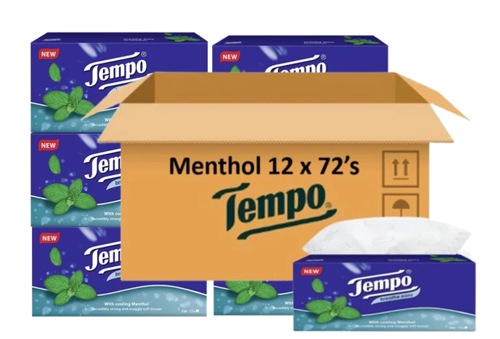 Tempo Menthol Tissues 3ply 72’s - 47554