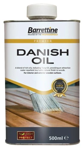 Barretine Danish Oil Interior & Exterior Use 500ml Resists Peeling, Blistering & Flaking