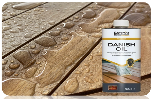 Barretine Danish Oil Interior & Exterior Use 500ml Resists Peeling, Blistering & Flaking
