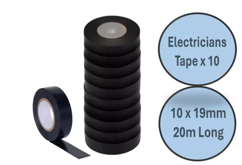 Dencon Electric Black PVC Insulation Tape 20m