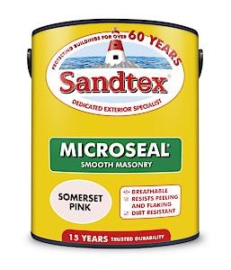 Sandtex Microseal Smooth Masonry Paint Somerset Pink 5 Litre