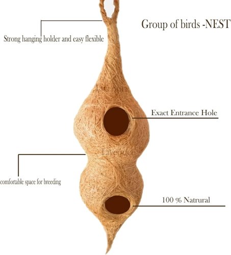 Fixtures Coir Double Bird Nest Great Garden Feature Organic and Eco Friendly