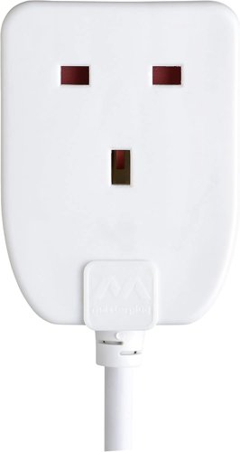 Masterplug Single Socket Long Extension Lead, 5 Metres, White
