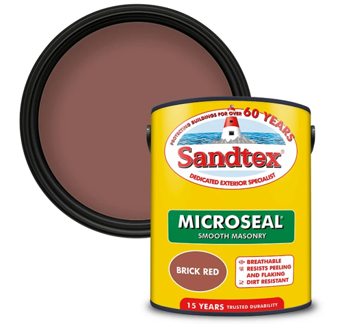 Sandtex Microseal Smooth Masonry Paint Red Brick 5 Litre
