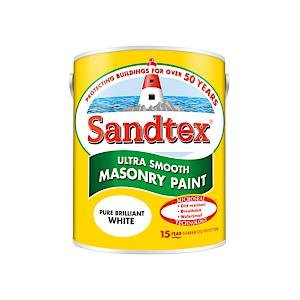 Sandtex Microseal Smooth Masonry Paint Pure Brilliant White 5 Litre