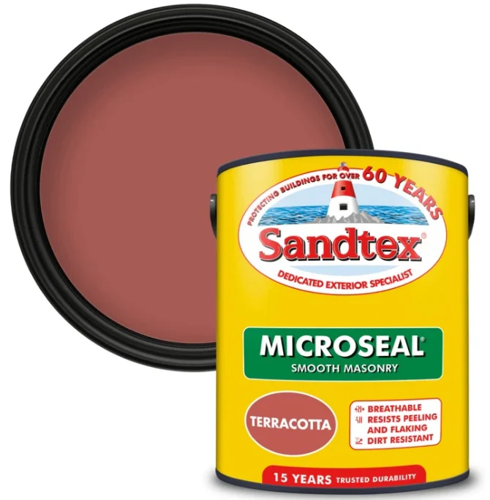 Sandtex Microseal Smooth Masonry Paint Terracotta 5 Litre