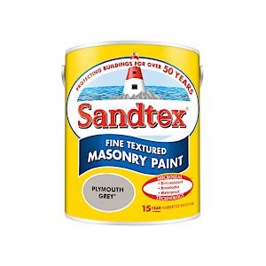 Sandtex Microseal Fine Textured Masonry Paint Plymouth Grey 5 Litre