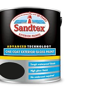 Sandtex Advanced One Coat Gloss Exterior Paint Black 2.5 Litre