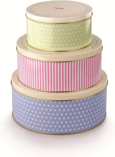 Tala Originals Cake Storage Tins, Set Of 3 Round Nesting Cake Storage Tins