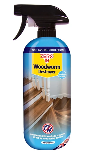 Zero In Woodworm Destroyer – 1 Litre Ready to Use Woodworm Termites & Beetles ZER993