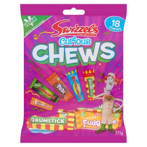 Swizzels Curious Chews 171g An Assortment of Family Favourite Chews 18 Chew Packet