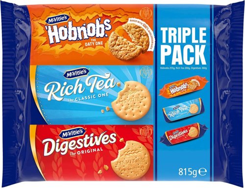 McVitie's Selection Triple Pack Original Digestives, Rich Tea & HobNobs Biscuits 815 g