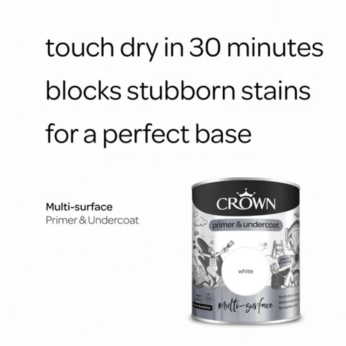 Crown Multi Surface Primer And Undercoat 750ml Walls & Ceilings