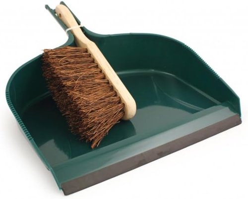 Charles Bentley Large Green Dustpan and Bassine brush Set.