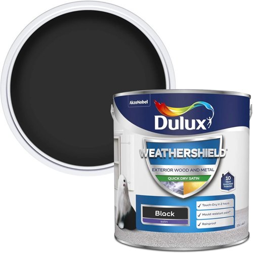 Dulux Weather Shield Quick Dry Satin Paint  1 x 2.5 L Black