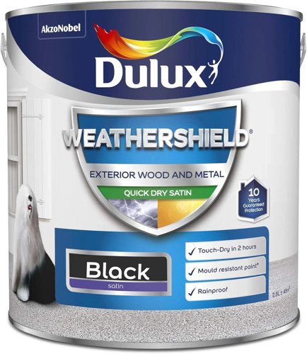 Dulux Weather Shield Quick Dry Satin Paint  1 x 2.5 L Black