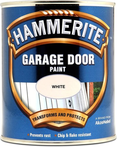 Hammerite Garage Door Paint  Smooth White 750ml Chip & Flake Resistant