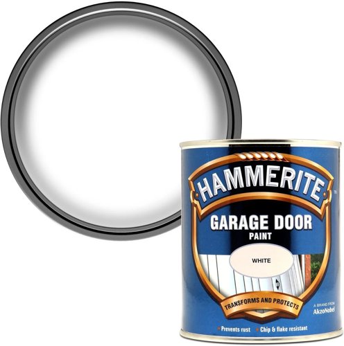 Hammerite Garage Door Paint  Smooth White 750ml Chip & Flake Resistant