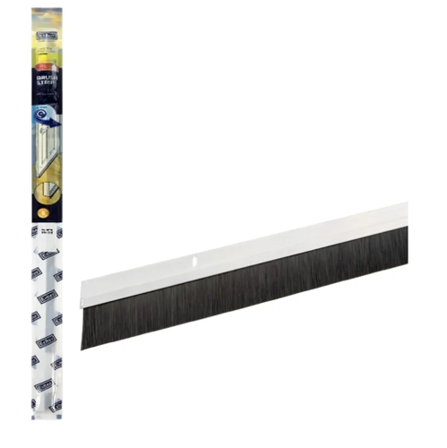 Exitex Door Brush Strip Draught Excluder White 914mm in Length 18mm Bristles