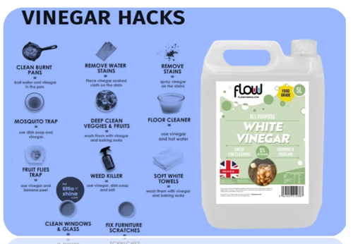 Flow Foodgrade White Vinegar Cleaner Limescale Remover Weed Killer 5 litre