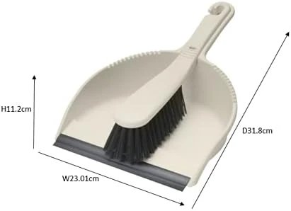 Addis Dustpan And Soft Brush Set, Linen Cream