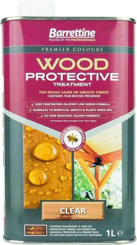 Barrettine Wood Protective Treatment Fade Resistant 1 Litre Clear