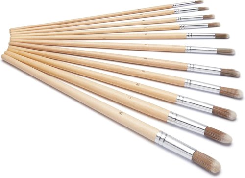 Harris Seriously Good Hobby & Craft Round Paint Brushes Pack Of 11 2mm-12mm.
