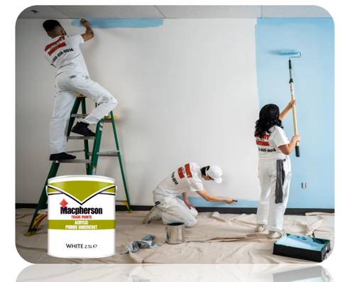 Macpherson Acrylic Primer Undercoat White 2.5 Litre Crown Trade Paints