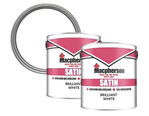 Macpherson Brilliant Satin White 2.5 Litre For Wood & Metal Satin Finish Trade Paint