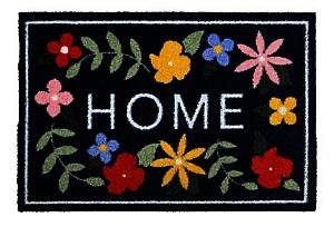 Floral HOME Navy 50 x 75cm Made from Recycled Materials Anti-slip Door Mat